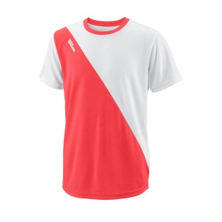 Wilson Tennis Tshirt Team II Angle Crew 2021 korallrot/weiss Jungen